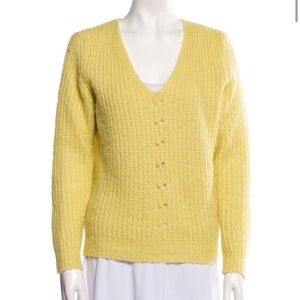 ANINE BING‎ Alpaca warm v neck sweater long sleeve yellow
